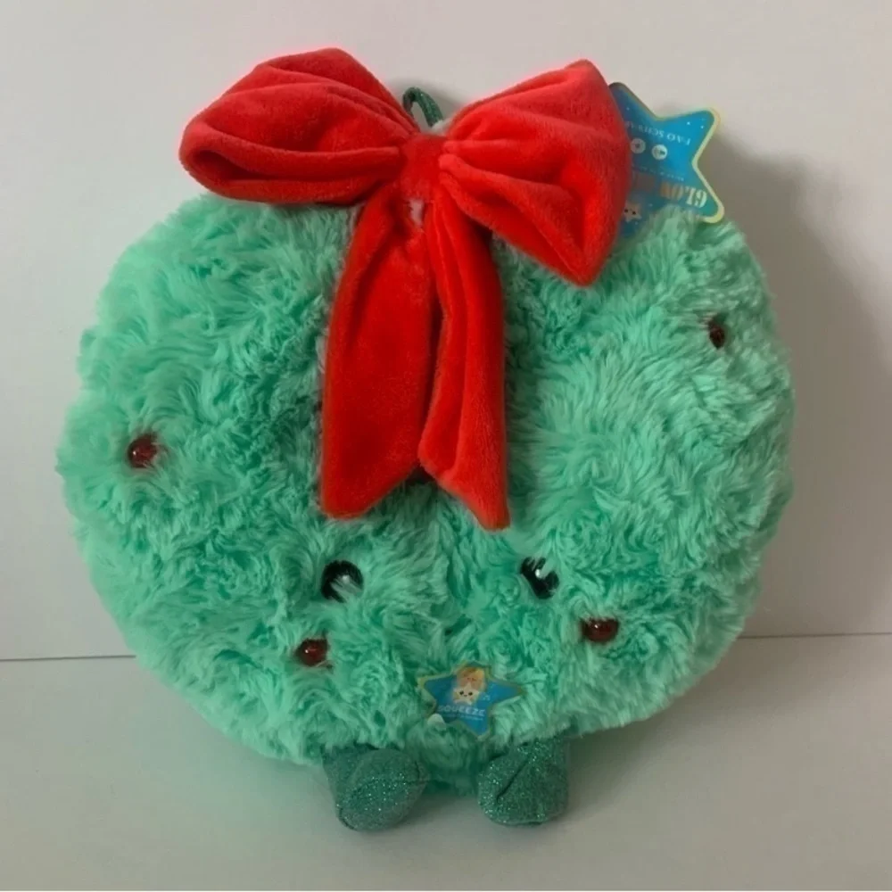 NWT. FAO SCHWARZ 10” Glow Brights Plush Wreath